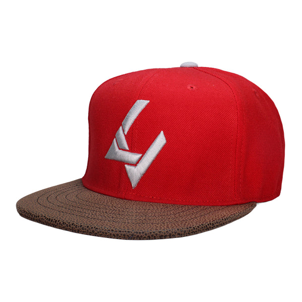 Bespoke x LV Pro Red/Brown Faux Leather Brim Strapback