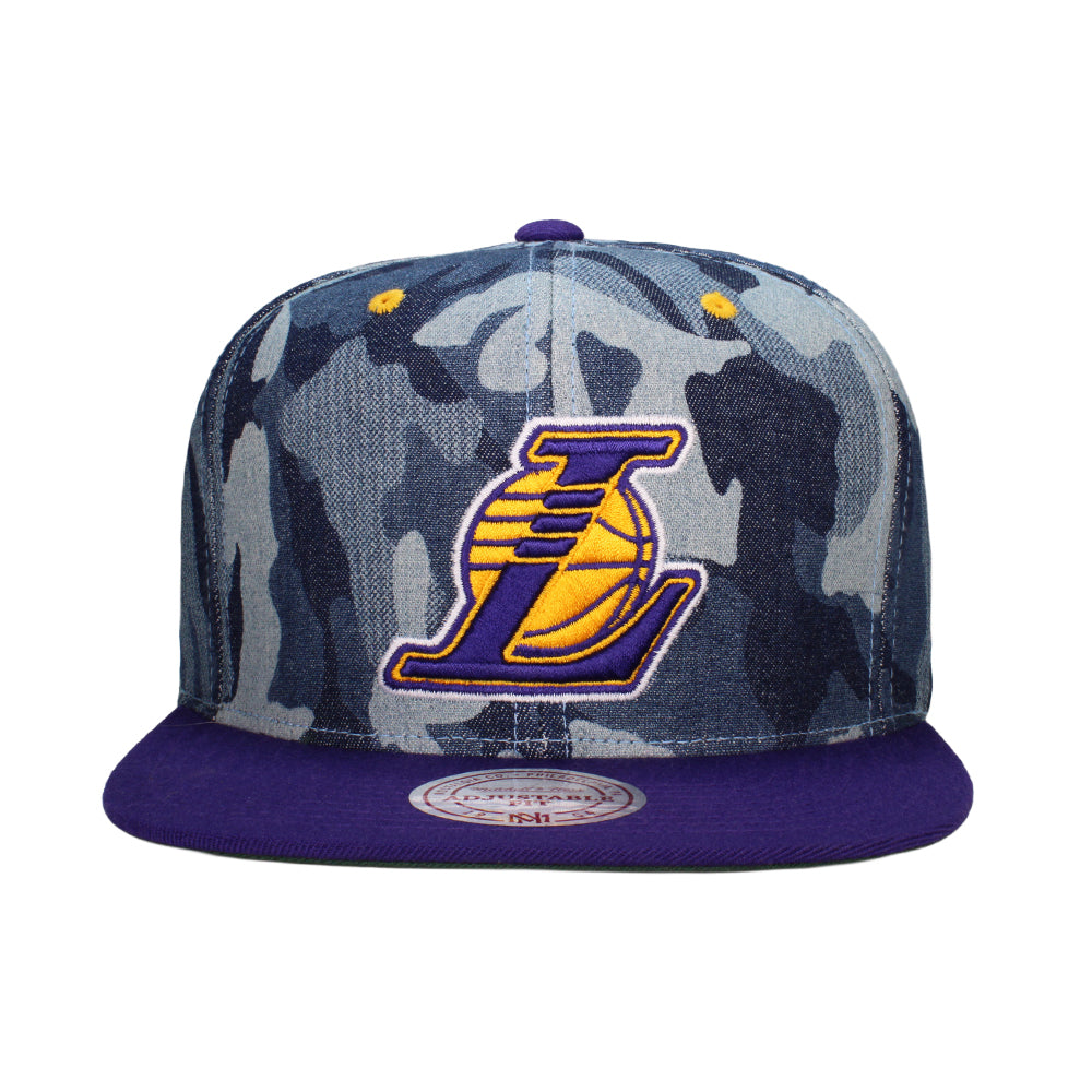 Los Angeles Lakers Blue Denim Camo Snapback